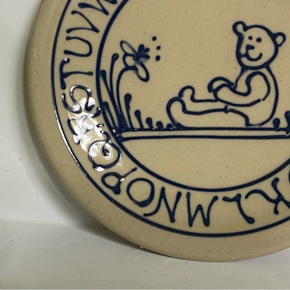 Baby Plate Child’s Alphabet Cornish Hill Pottery NH Vintage 1988 Hand Made EUC - Picture 6 of 16